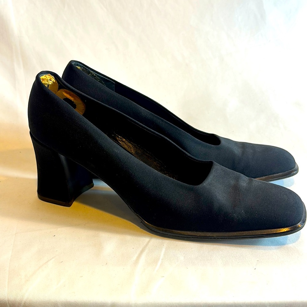 Via Spiga Size 11 Black Fabric Heels